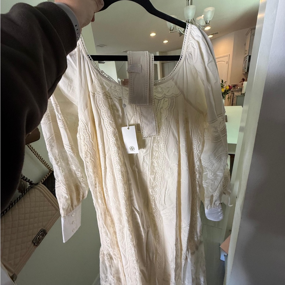 Elegant Cream Lace Dress - Picture 2 of 2